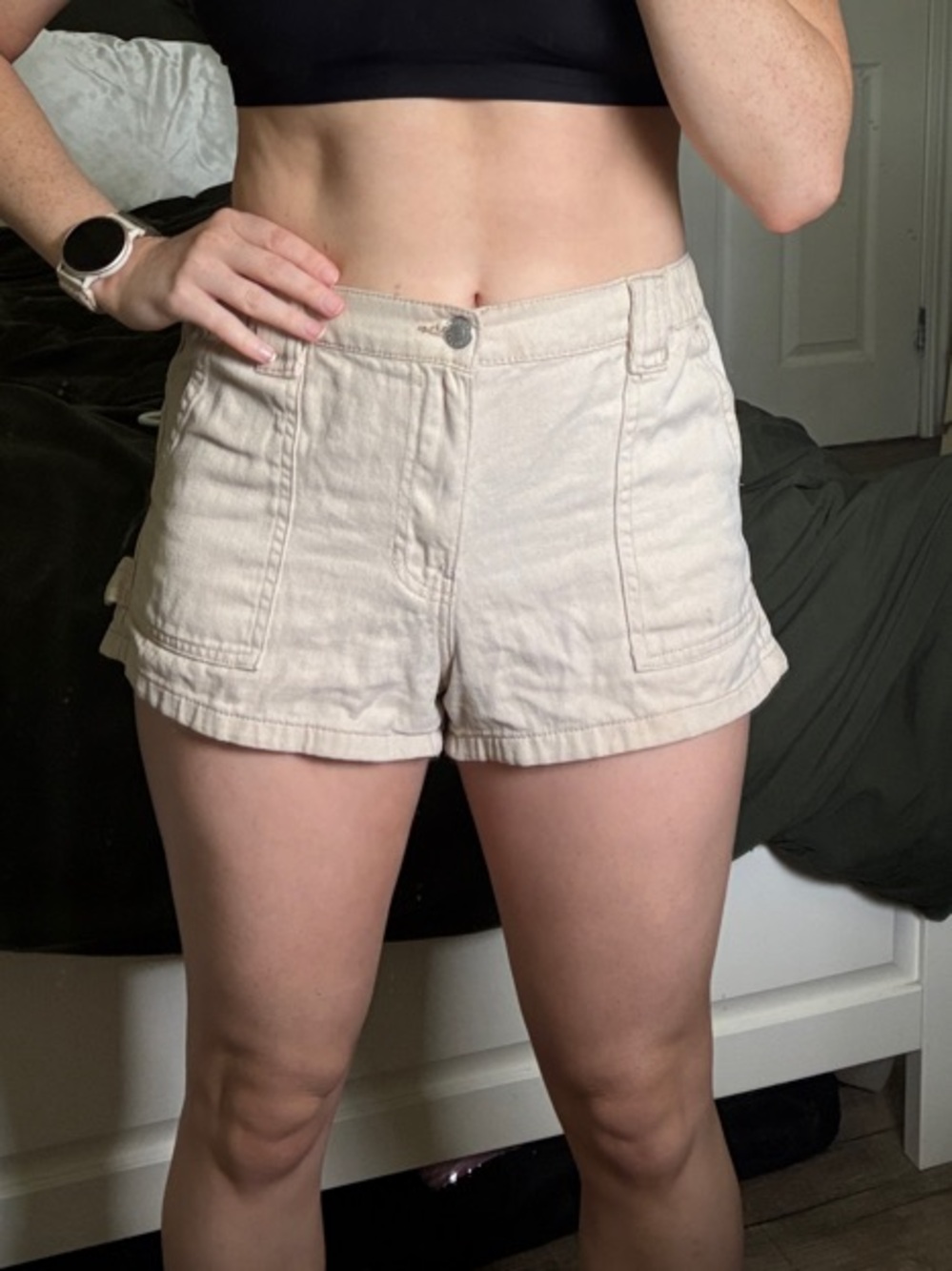 Beige Cargo Shorts